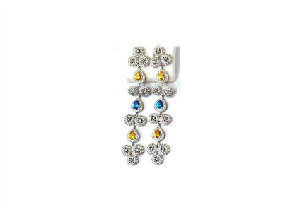 White Gold Plated | Chandelier Earrings